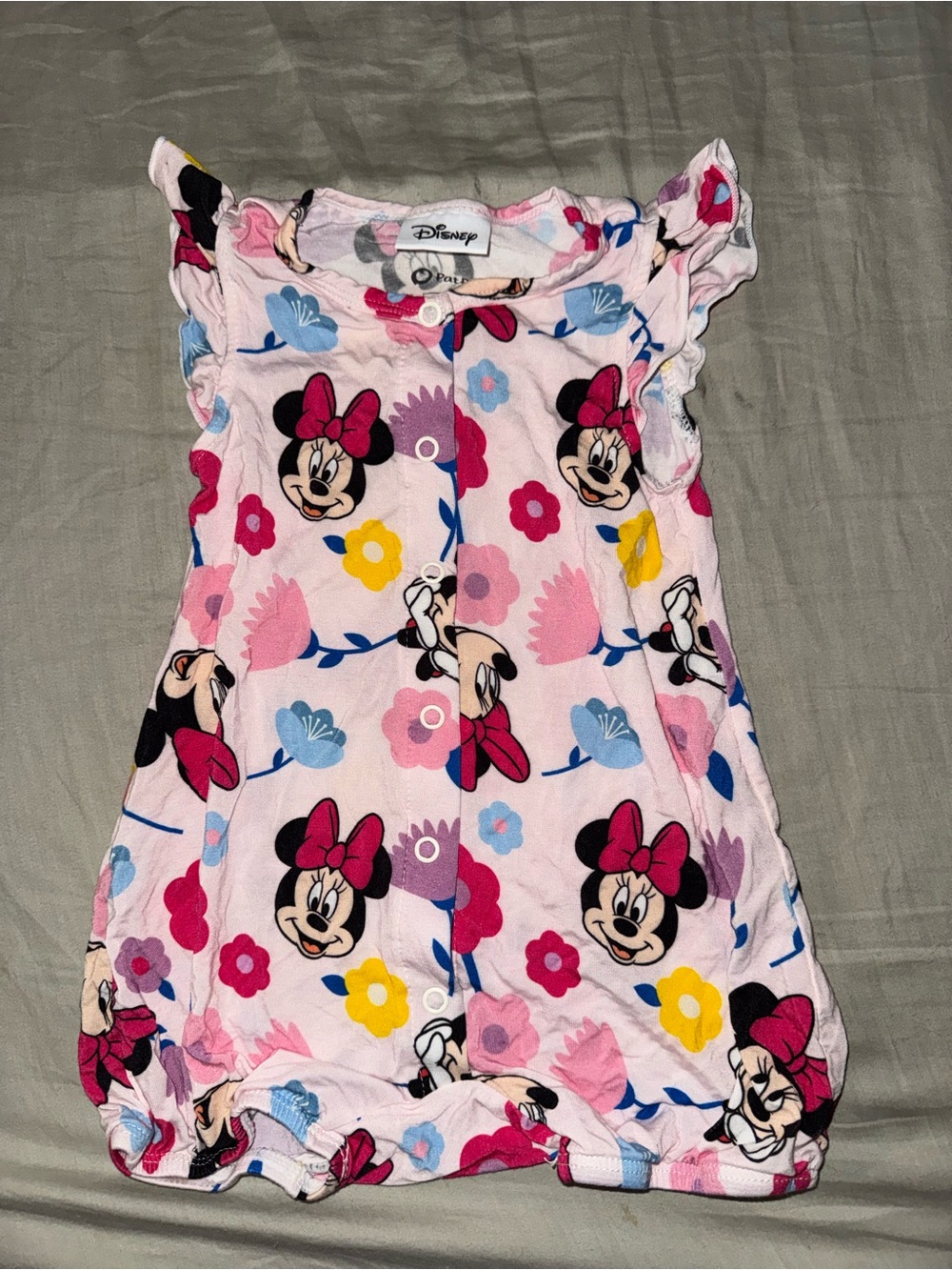 Disney Pink Minnie Mouse Floral Romper